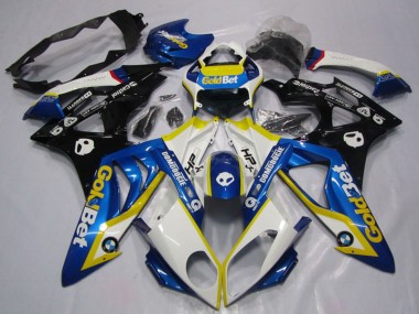 Erschwingliche BMW S1000RR Motorrad Verkleidung 2009-2014 - Weiss Gelb Blau Glanzendes Schwarz GoldBet HP