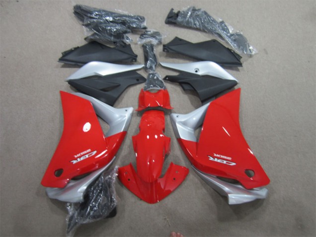 Erschwingliche Honda CBR125R Motorrad Verkleidung 2011-2016 - Silber Rot Matt Schwarz