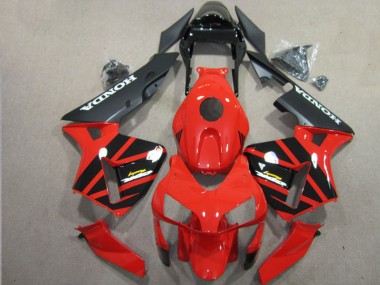 Erschwingliche Honda CBR600RR Motorrad Verkleidung 2003-2004 - Rot Glanzendes Schwarz Matt Schwarz