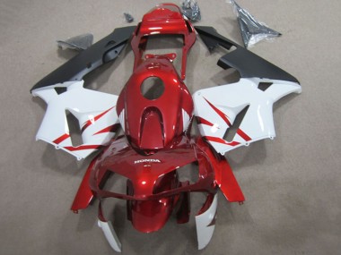 Erschwingliche Honda CBR600RR Motorrad Verkleidung 2003-2004 - Rot Weiss Matt Schwarz