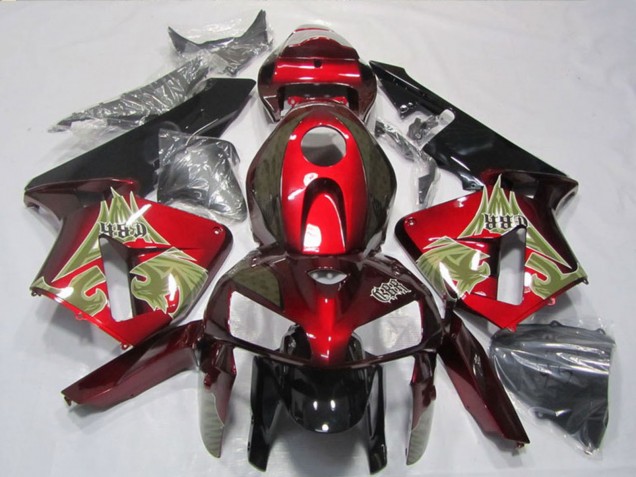 Erschwingliche Honda CBR600RR Motorrad Verkleidung 2005-2006 - Schwarz Rot