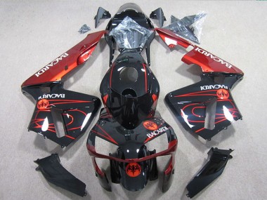 Erschwingliche Honda CBR600RR Motorrad Verkleidung 2005-2006 - Glanzendes Schwarz Rot BACARDI