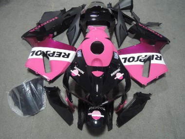 Erschwingliche Honda CBR600RR Motorrad Verkleidung 2005-2006 - Glanzendes Schwarz Rosa Repsol