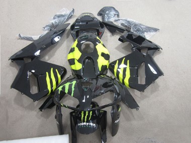 Erschwingliche Honda CBR600RR Motorrad Verkleidung 2005-2006 - Glanzendes Schwarz Grun Monster
