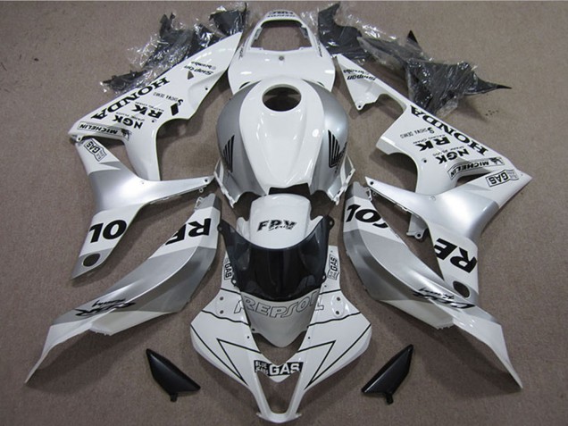 Erschwingliche Honda CBR600RR Motorrad Verkleidung 2007-2008 - Weiss Silber Schwarz Repsol