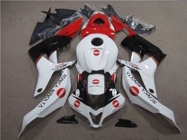Erschwingliche Honda CBR600RR Motorrad Verkleidung 2007-2008 - Weiss Rot Glanzendes Schwarz Konica Minolta