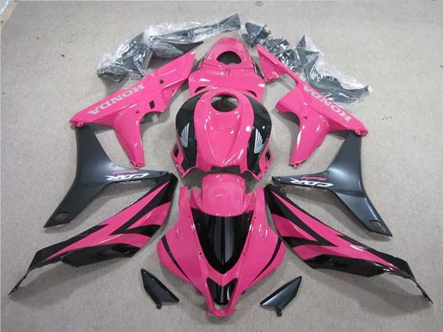 Erschwingliche Honda CBR600RR Motorrad Verkleidung Kit 2007-2008 - Rosa Matt Schwarz
