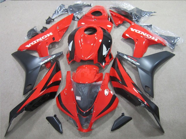 Erschwingliche Honda CBR600RR Motorrad Verkleidung 2007-2008 - Rot Glanzendes Schwarz Matt Schwarz