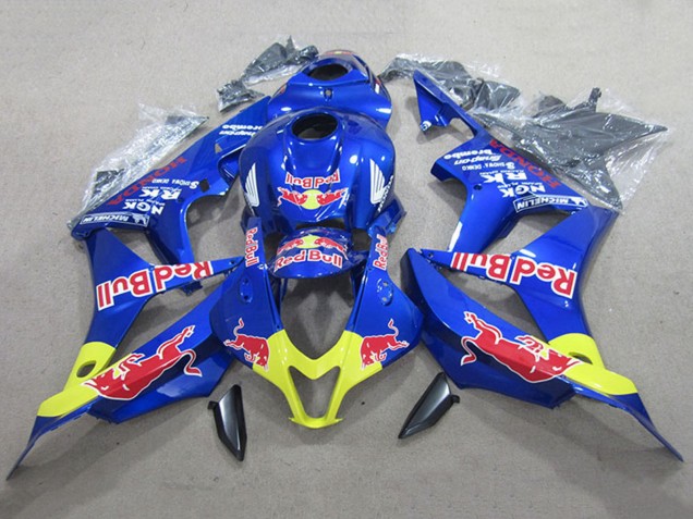 Erschwingliche Honda CBR600RR Motorrad Verkleidung Kit 2007-2008 - Blau Gelb Red Bull