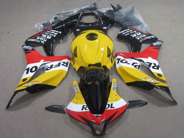 Erschwingliche Honda CBR600RR Motorrad Verkleidung 2007-2008 - Gelb Weiss Rot Glanzendes Schwarz Repsol