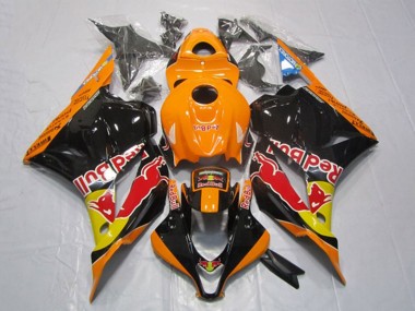 Erschwingliche Honda CBR600RR Motorrad Verkleidung 2009-2012 - Orange Gelb Glanzendes Schwarz Red Bull