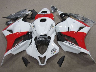 Erschwingliche Honda CBR600RR Motorrad Verkleidungen Kit 2009-2012 - Weiss Rot Glanzendes Schwarz