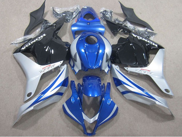 Erschwingliche Honda CBR600RR Motorrad Verkleidung 2009-2012 - Silber Blau Glanzendes Schwarz
