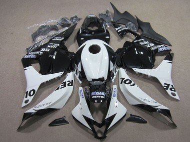 Erschwingliche Honda CBR600RR Motorrad Verkleidung Kit 2009-2012 - Weiss Glanzendes Schwarz Repsol