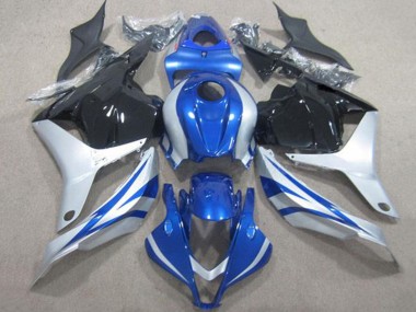 Erschwingliche Honda CBR600RR Motorrad Verkleidung 2009-2012 - Silber Blau Glanzendes Schwarz Streifen