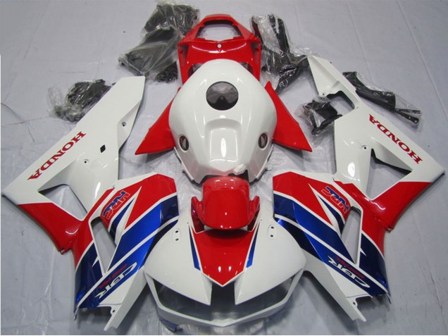 Erschwingliche Honda CBR600RR Motorrad Verkleidung 2013-2023 - Weiss Rot Blau HRC