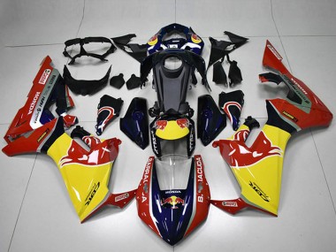 Erschwingliche Honda CBR1000RR Motorrad Verkleidung 2017-2023 - Blau Gelb Glanzendes Schwarz Red Bull