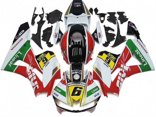 Erschwingliche Honda CBR1000RR Motorrad Verkleidung 2012-2016 - Weiss Rot Gelb Grun Liniear Viar 6