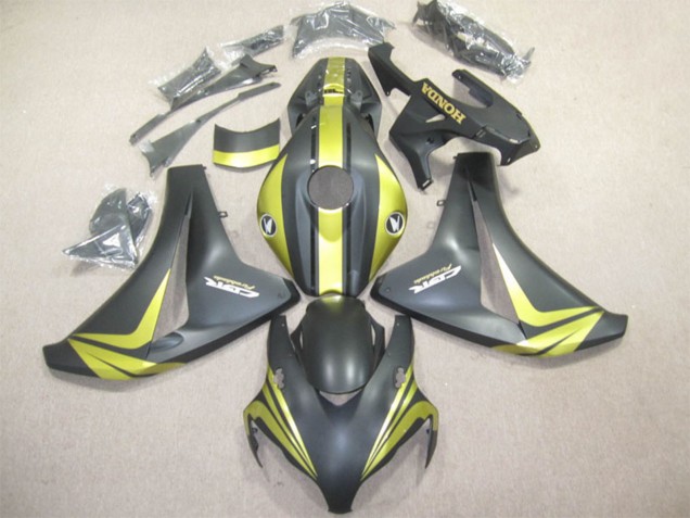 Erschwingliche Honda CBR1000RR Motorrad Verkleidung 2008-2011 - Gelb Matt Schwarz