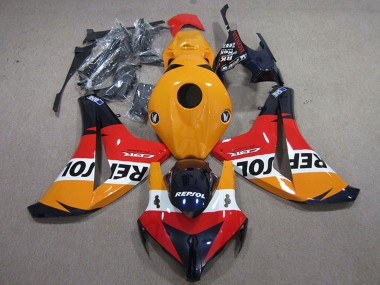 Erschwingliche Honda CBR1000RR Motorrad Verkleidungen Kit 2008-2011 - Orange Weiss Rot Glanzendes Schwarz Repsol