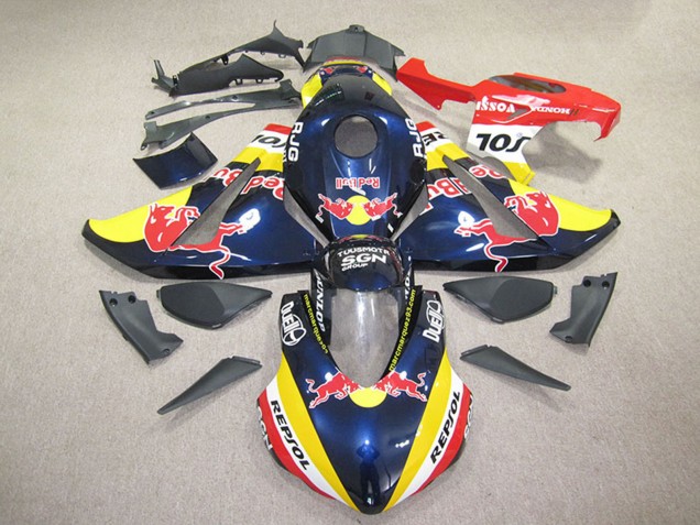 Erschwingliche Honda CBR1000RR Motorrad Verkleidung 2008-2011 - Dunkel Blau Gelb Rot Repsol Red Bull