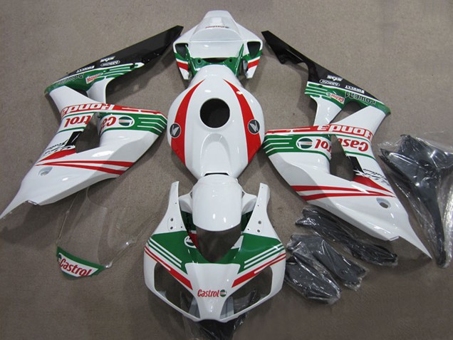 Erschwingliche Honda CBR1000RR Motorrad Verkleidung 2006-2007 - Weiss Rot Grun Glanzendes Schwarz Castrol