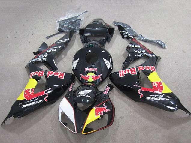 Erschwingliche Honda CBR1000RR Motorrad Verkleidung 2006-2007 - Glanzendes Schwarz Gelb Weiss Red Bull