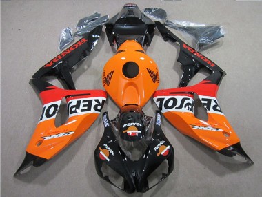 Erschwingliche Honda CBR1000RR Motorrad Verkleidung 2006-2007 - Orange Weiss Rot Glanzendes Schwarz Repsol