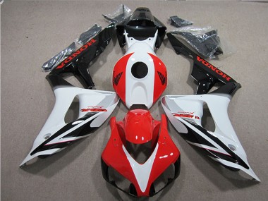 Erschwingliche Honda CBR1000RR Motorrad Verkleidung 2006-2007 - Weiss Rot Glanzendes Schwarz Fireblade