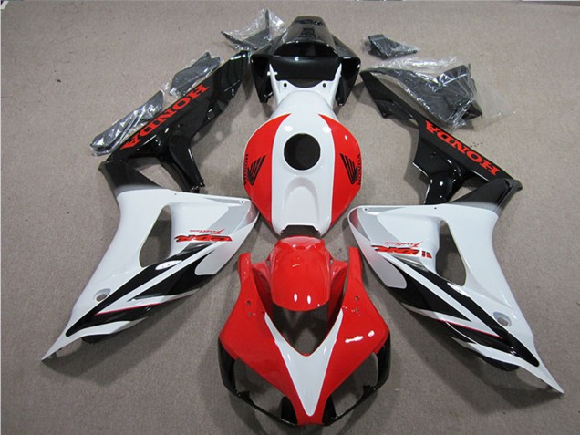 Erschwingliche Honda CBR1000RR Motorrad Verkleidung 2006-2007 - Weiss Rot Glanzendes Schwarz Fireblade