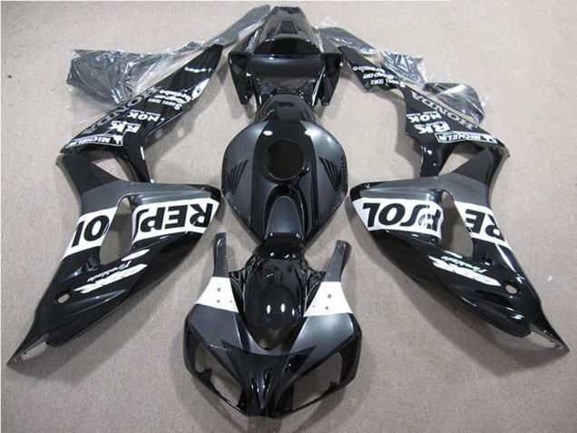 Erschwingliche Honda CBR1000RR Motorrad Verkleidung 2006-2007 - Glanzendes Schwarz Grau Weiss Repsol