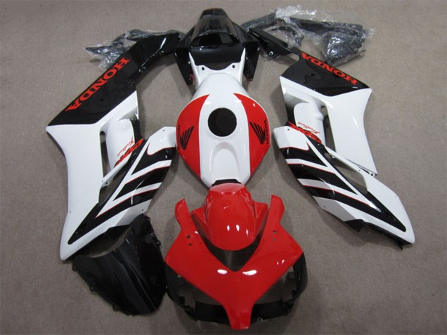 Erschwingliche Honda CBR1000RR Motorrad Verkleidung 2004-2005 - Weiss Rot Glanzendes Schwarz