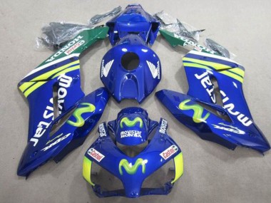 Erschwingliche Honda CBR1000RR Motorrad Verkleidung 2004-2005 - Blau Grun Gelb MoviStar Castrol