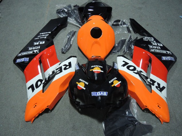 Erschwingliche Honda CBR1000RR Abs Verkleidung Kit 2004-2005 - Orange Weiss Rot Glanzendes Schwarz Repsol