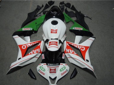 Erschwingliche Honda CBR1000RR Motorrad Verkleidung 2004-2005 - Weiss Rot Grun Glanzendes Schwarz San Carlo Castrol
