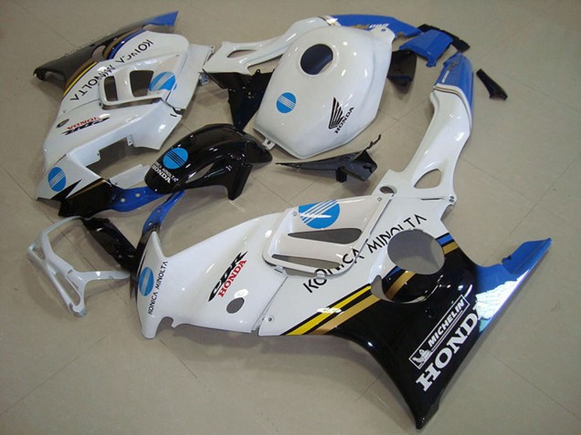 Erschwingliche Honda CBR600 F3 Motorrad Verkleidung 1995-1996 - Weiss Blau Glanzendes Schwarz Konica Minolta