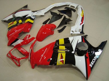 Erschwingliche Honda CBR600 F3 Motorrad Verkleidung 1995-1996 - Weiss Rot Gelb Glanzendes Schwarz