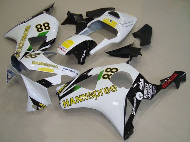 Erschwingliche Honda CBR900RR 954 Motorrad Verkleidung 2002-2003 - Weiss Gelb Glanzendes Schwarz Hannspree 88