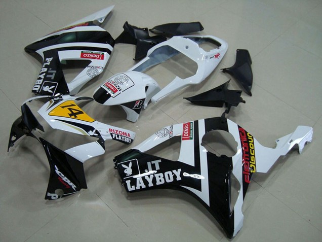 Erschwingliche Honda CBR900RR 954 Motorrad Verkleidung 2002-2003 - Weiss Gelb Glanzendes Schwarz Rizoma Playboy 14