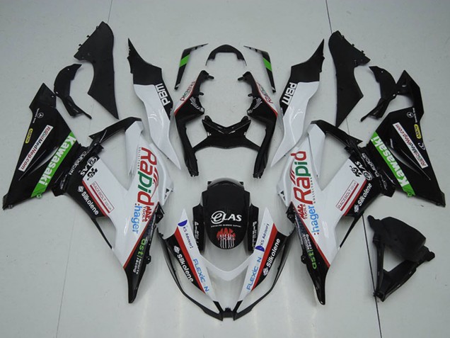Erschwingliche Kawasaki ZX6R Motorrad Verkleidung 2013-2018 - Weiss Grun Schwarz Rot Rapid