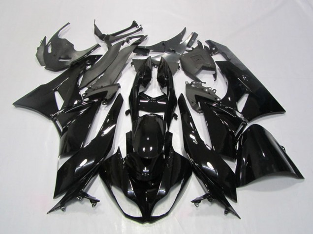 Erschwingliche Kawasaki ZX6R Motorrad Verkleidung 2009-2012 - Glanzendes Schwarz