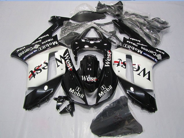Erschwingliche Kawasaki ZX6R Motorrad Verkleidung 2007-2008 - Schwarz West Mobil
