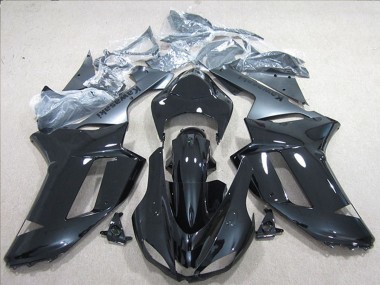 Erschwingliche Kawasaki ZX6R Motorrad Verkleidung 2007-2008 - Schwarz Silber