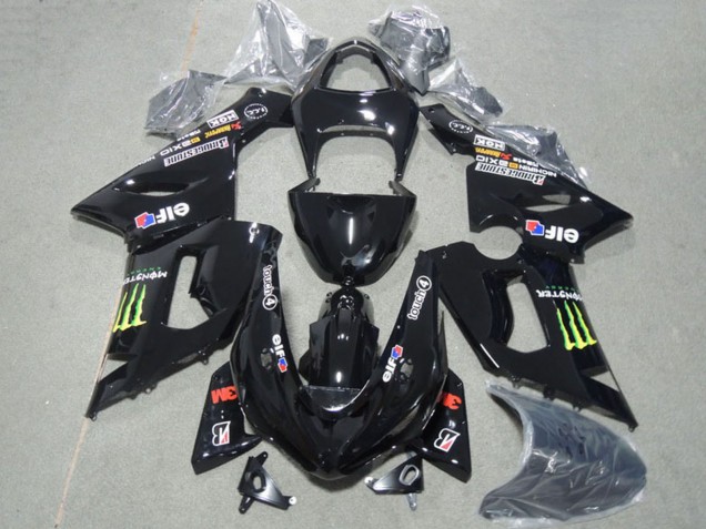 Erschwingliche Kawasaki ZX6R Motorrad Verkleidung 2005-2006 - Glanzendes Schwarz Grun Monster