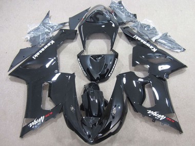 Erschwingliche Kawasaki ZX6R Motorrad Verkleidung 2005-2006 - Glanzendes Schwarz