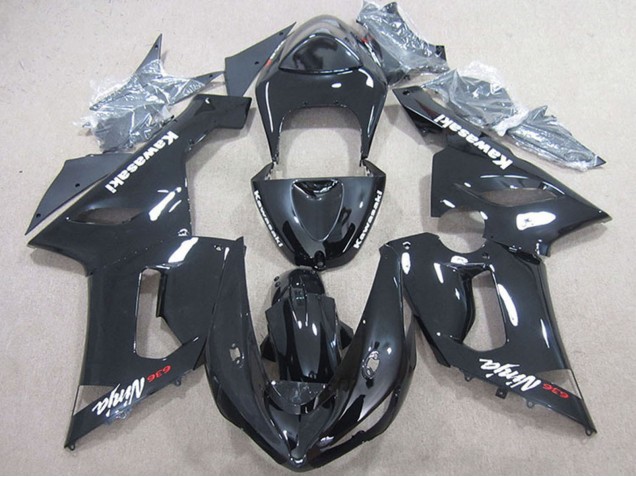 Erschwingliche Kawasaki ZX6R Motorrad Verkleidung 2005-2006 - Glanzendes Schwarz