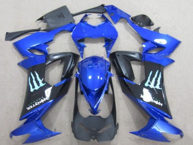 Erschwingliche Kawasaki ZX10R Motorrad Verkleidung 2008-2010 - Blau Schwarz Monster