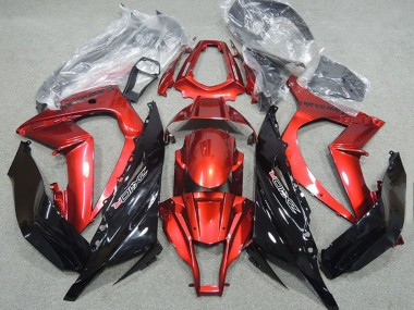 Erschwingliche Kawasaki ZX10R Motorrad Verkleidung 2011-2015 - Rot Glanzendes Schwarz