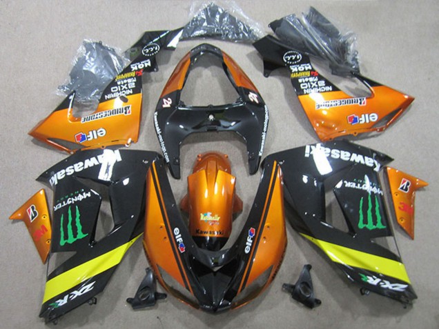 Erschwingliche Kawasaki ZX10R Motorrad Verkleidung 2006-2007 - Orange Gelb Glanzendes Schwarz Grun Monster
