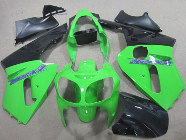 Erschwingliche Kawasaki ZX12R Motorrad Verkleidung 2000-2001 - Grun Matt Schwarz Blau